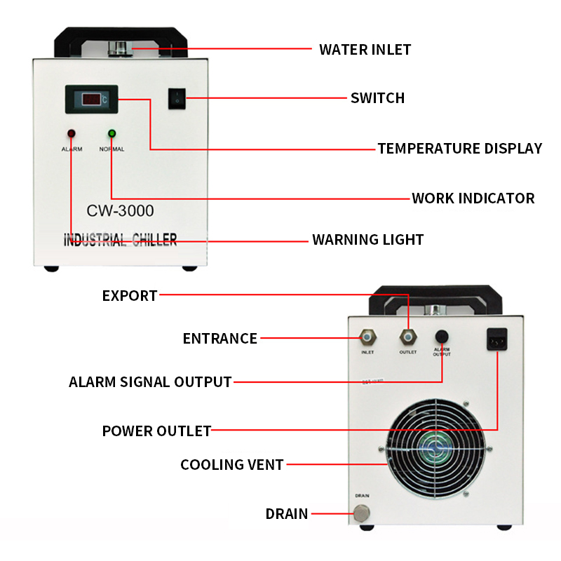 Laser Chiller Water Cooler - Resfriador de Água Industrial CW-3000AG 9L
